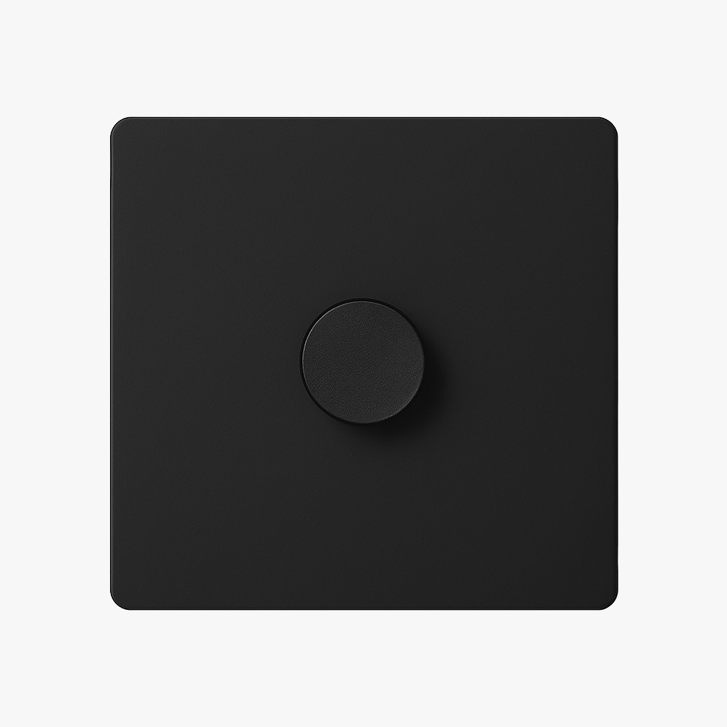 Black Matt Steel Dimmer Switch with Refined Design