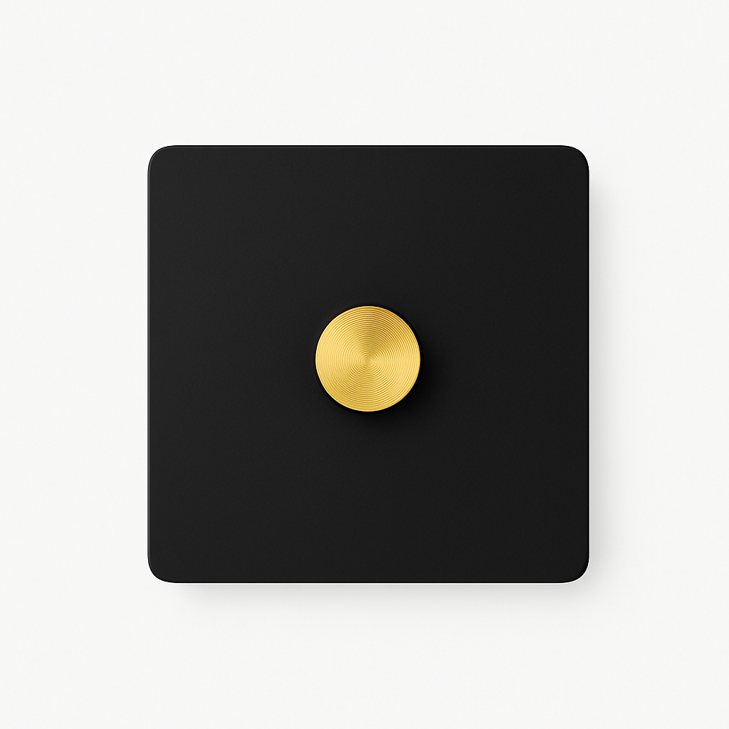 Variator in black steel matt and gold rounded edges