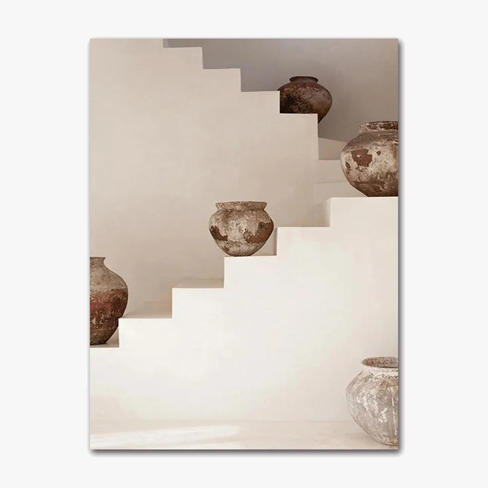 Vase bohemian still life art wall canvas aesthetic for modern decoration