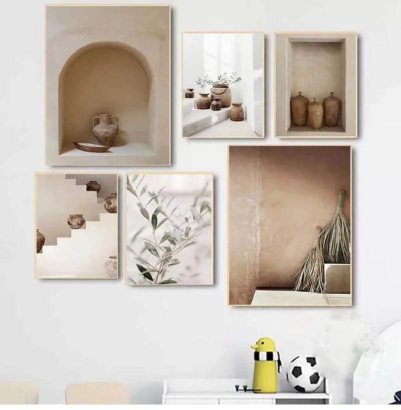 Vase bohemian still life art wall canvas aesthetic for modern decoration - view 2