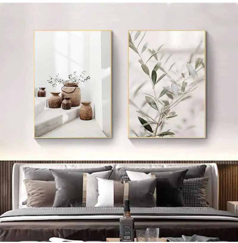Vase bohemian still life art wall canvas aesthetic for modern decoration - view 4