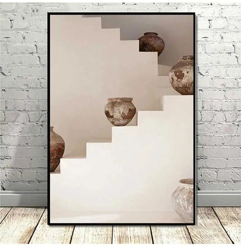 Vase bohemian still life art wall canvas aesthetic for modern decoration - view 5