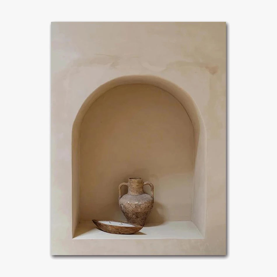Vase bohemian canvas painting wall art for modern decoration