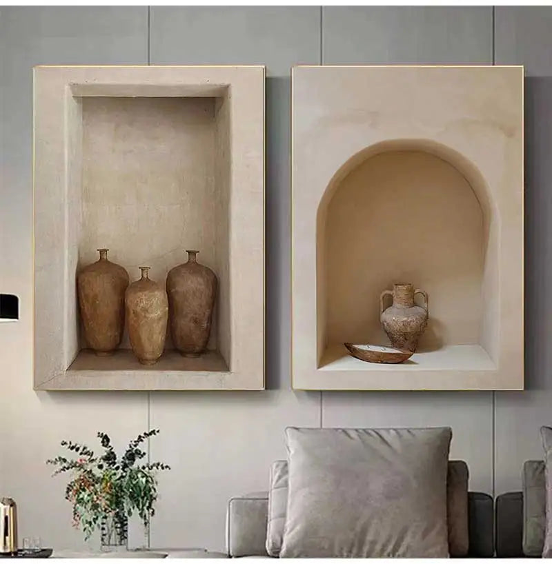 Vase bohemian canvas painting wall art for modern decoration - view 6