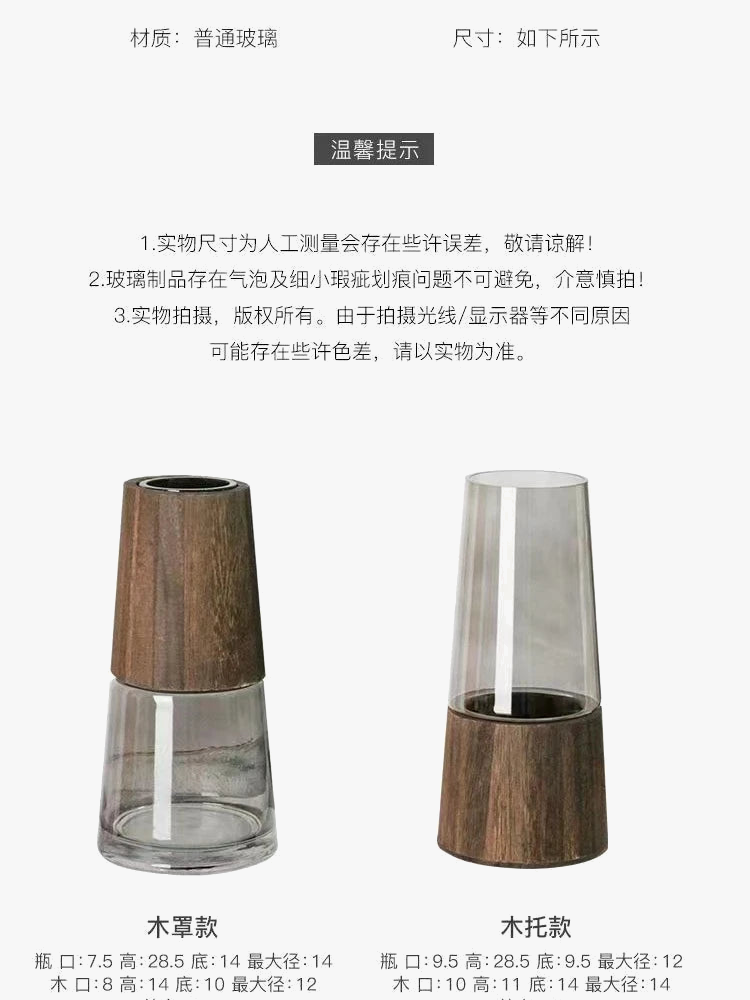 Glass vase transparent Nordic design chic and sleek decoration - view 2