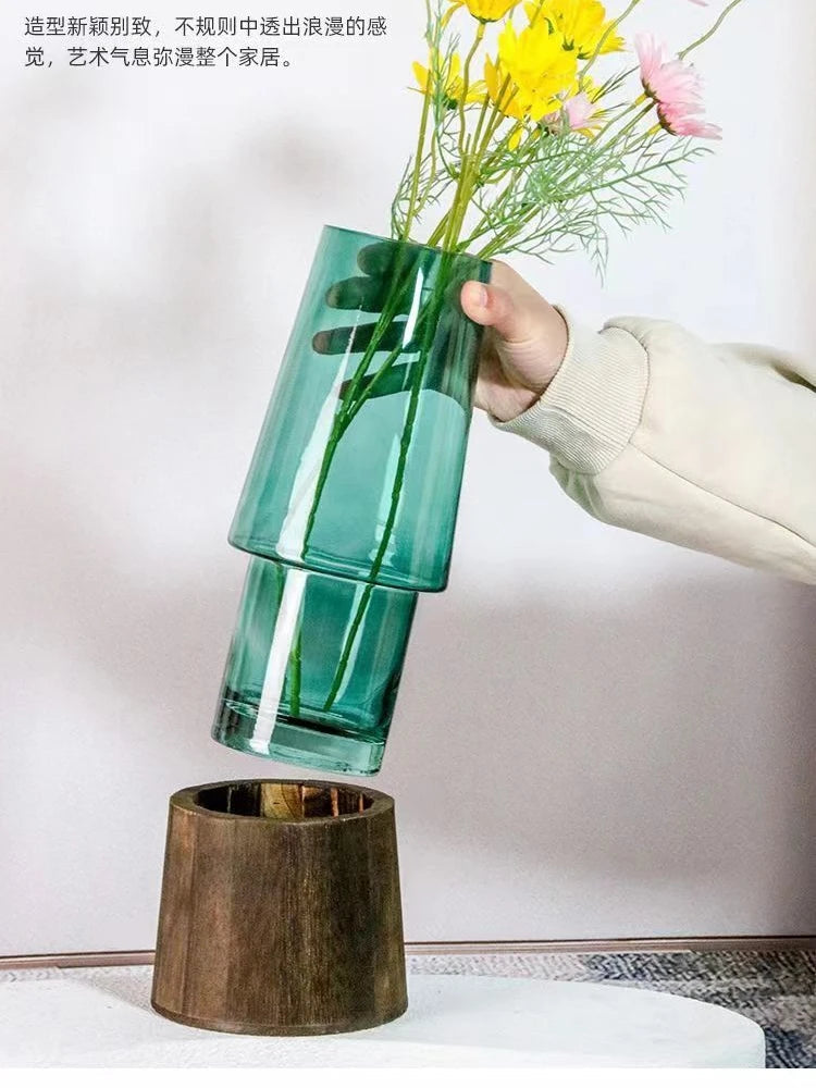 Glass vase transparent Nordic design chic and sleek decoration - view 3