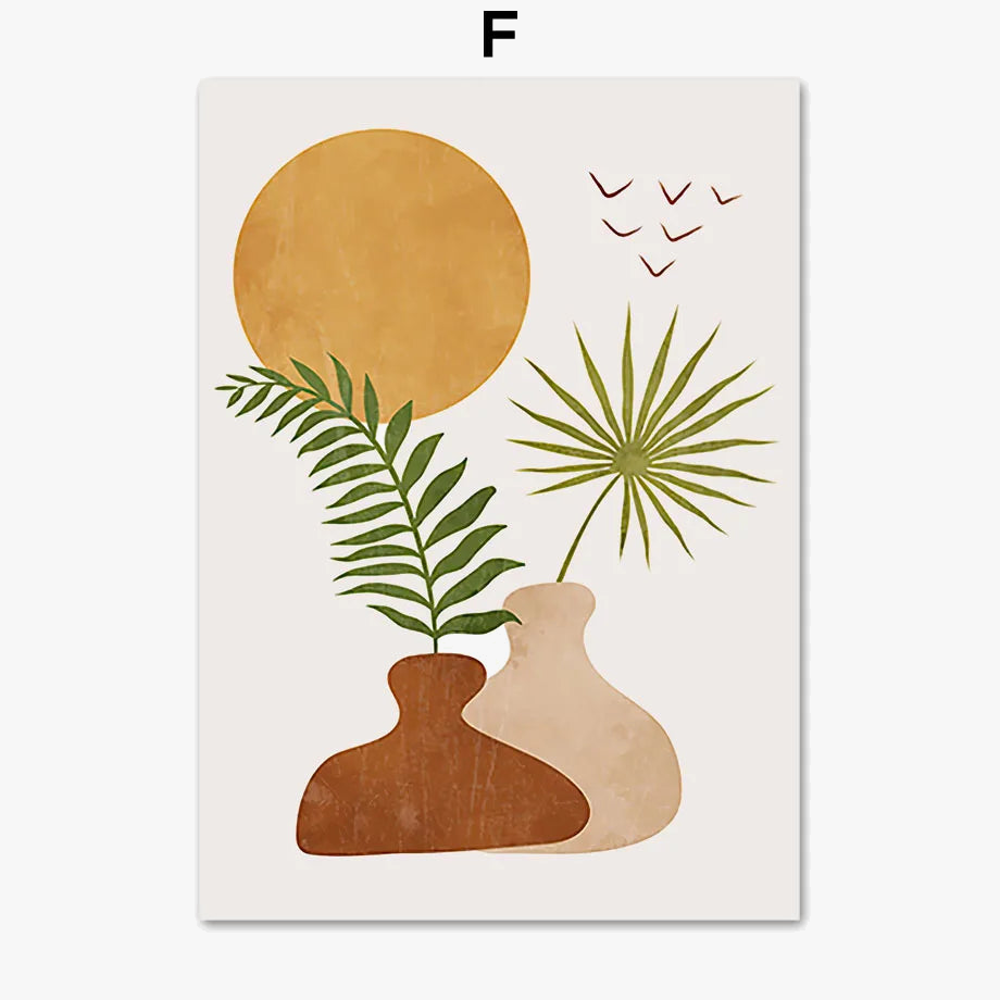 Tableware vase monstera terracotta abstract wall decoration Nordic - view 7