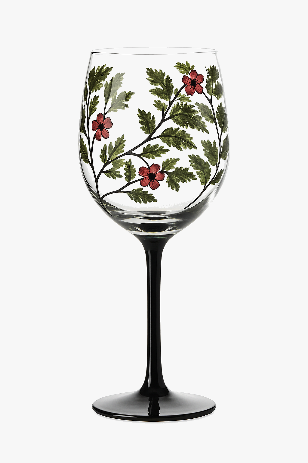 Hand-Painted Four Seasons Tree Wine Glass