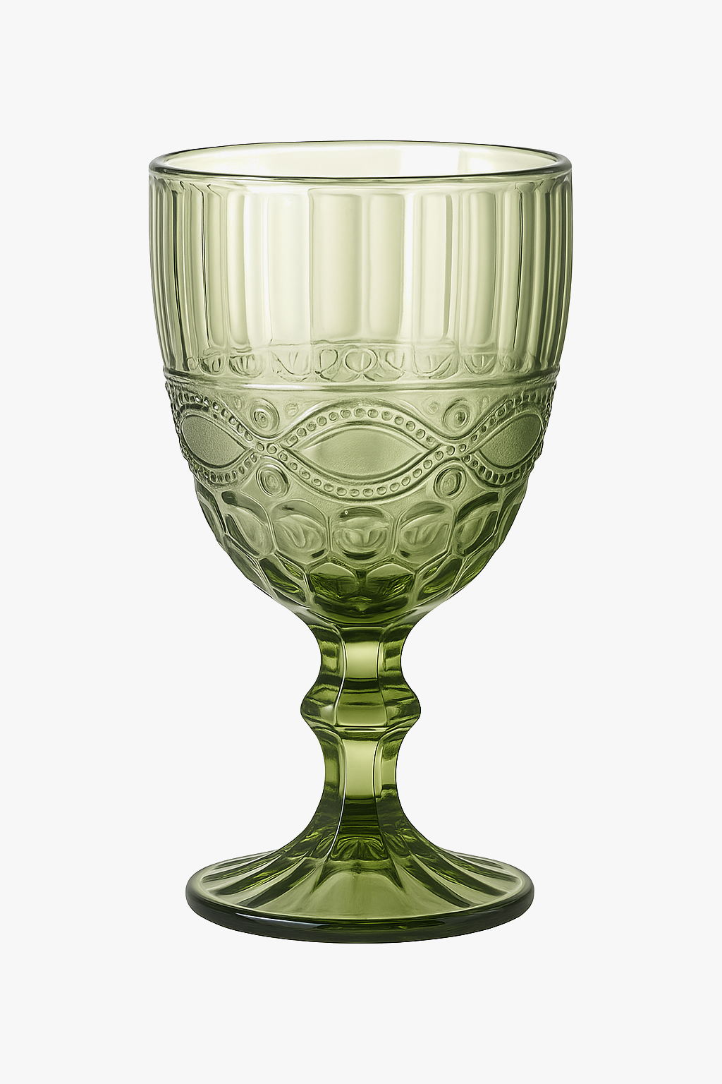 Retro Relief Thick Wine Glass, European Glassware Style
