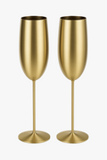 Textured champagne glass in stainless steel