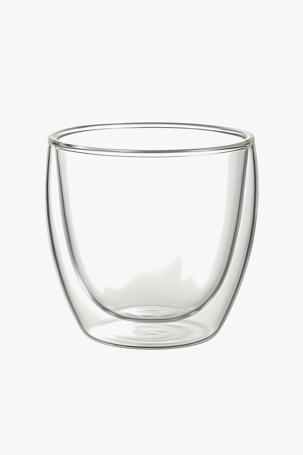 Double wall glass insulator striated for coffee whisky