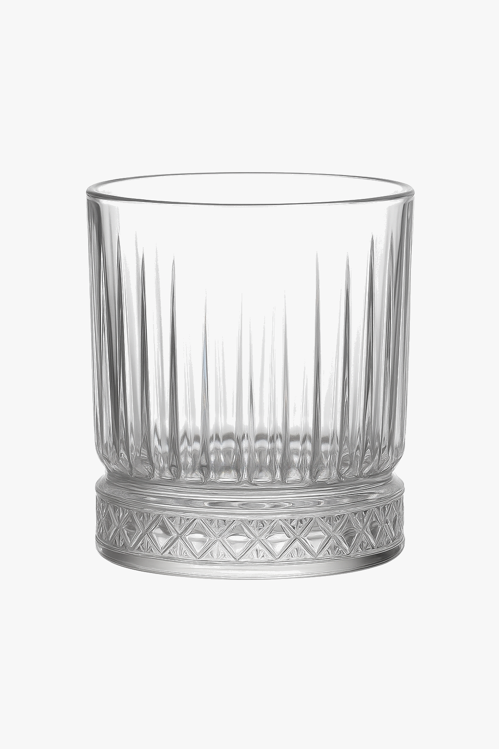 Glass transparent grooved style wine beer