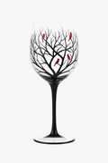 Wine Glass, Tree of Four Seasons, Hand-Painted Artistic Accent