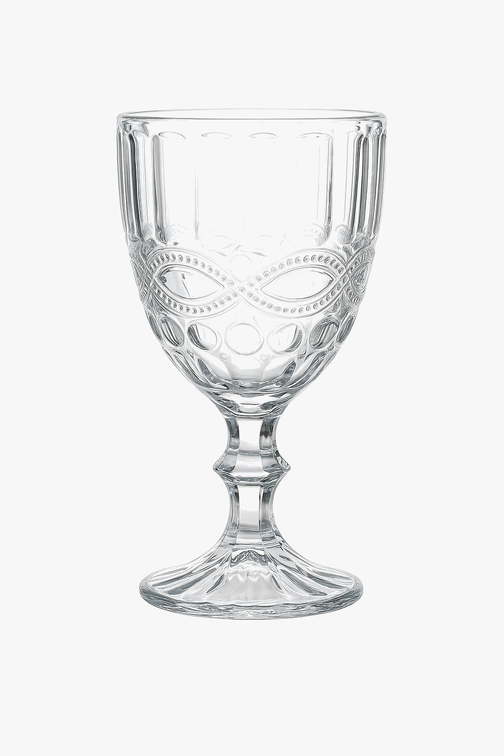 Retro Embossed Thick European-Style Wine Glass, Design 1