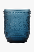 Vintage Stemless Heat-Resistant Glass for Kitchen, Blue