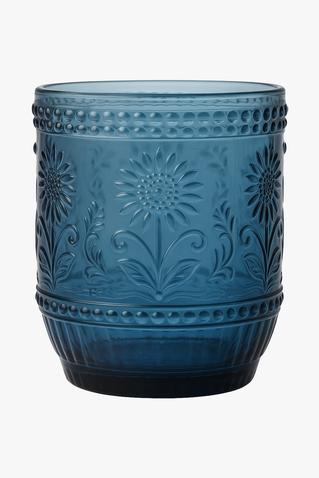 Vintage Stemless Heat-Resistant Glass for Kitchen, Blue