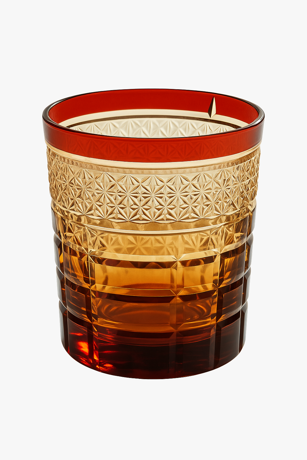 Edo Kiriko Hand-Engraved Whiskey Glass, 8 cm, Design 3