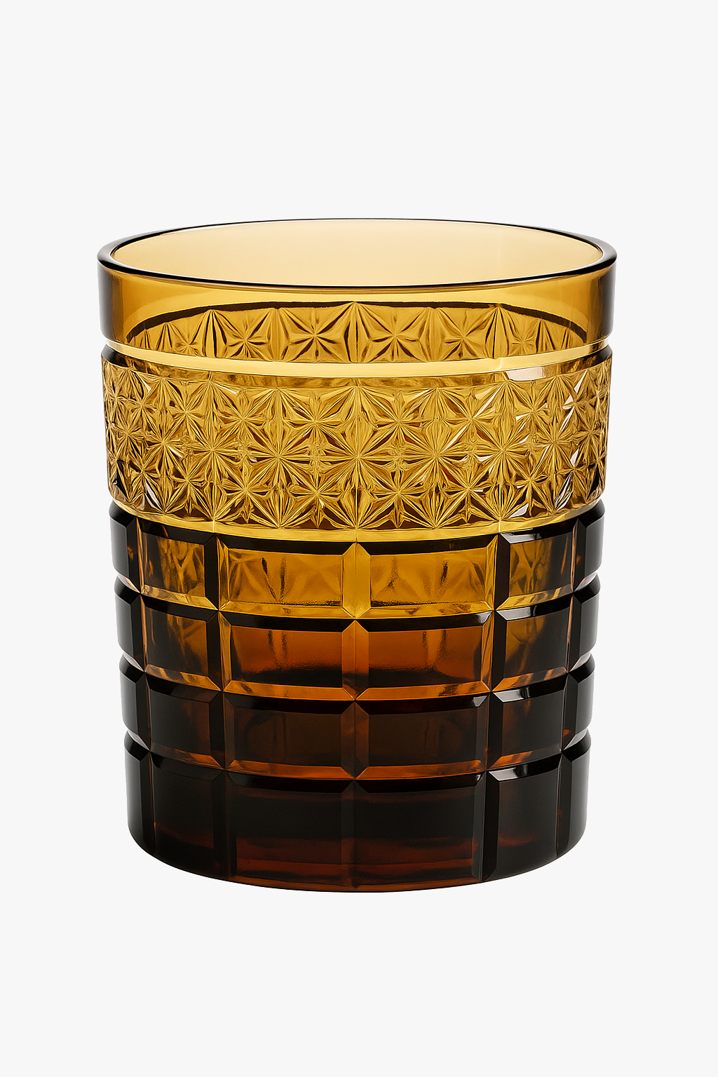 Glass Japanese whisky edo kiriko engraved geometric pattern