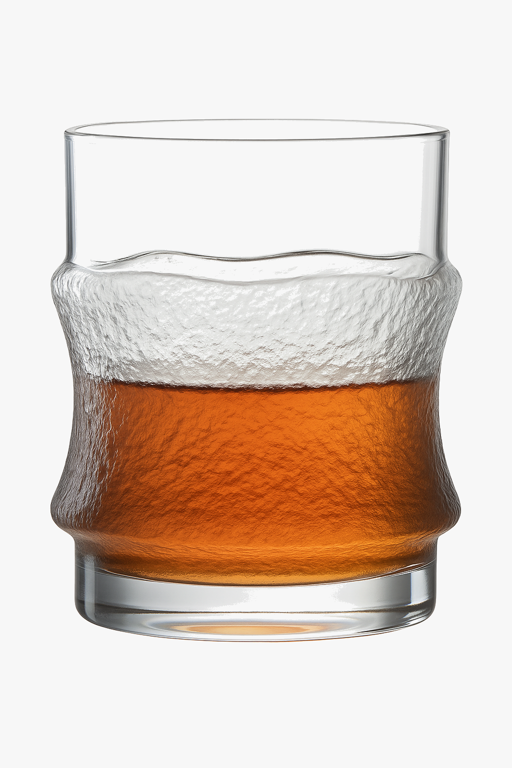 Old fashioned whisky glass elegant relief bar