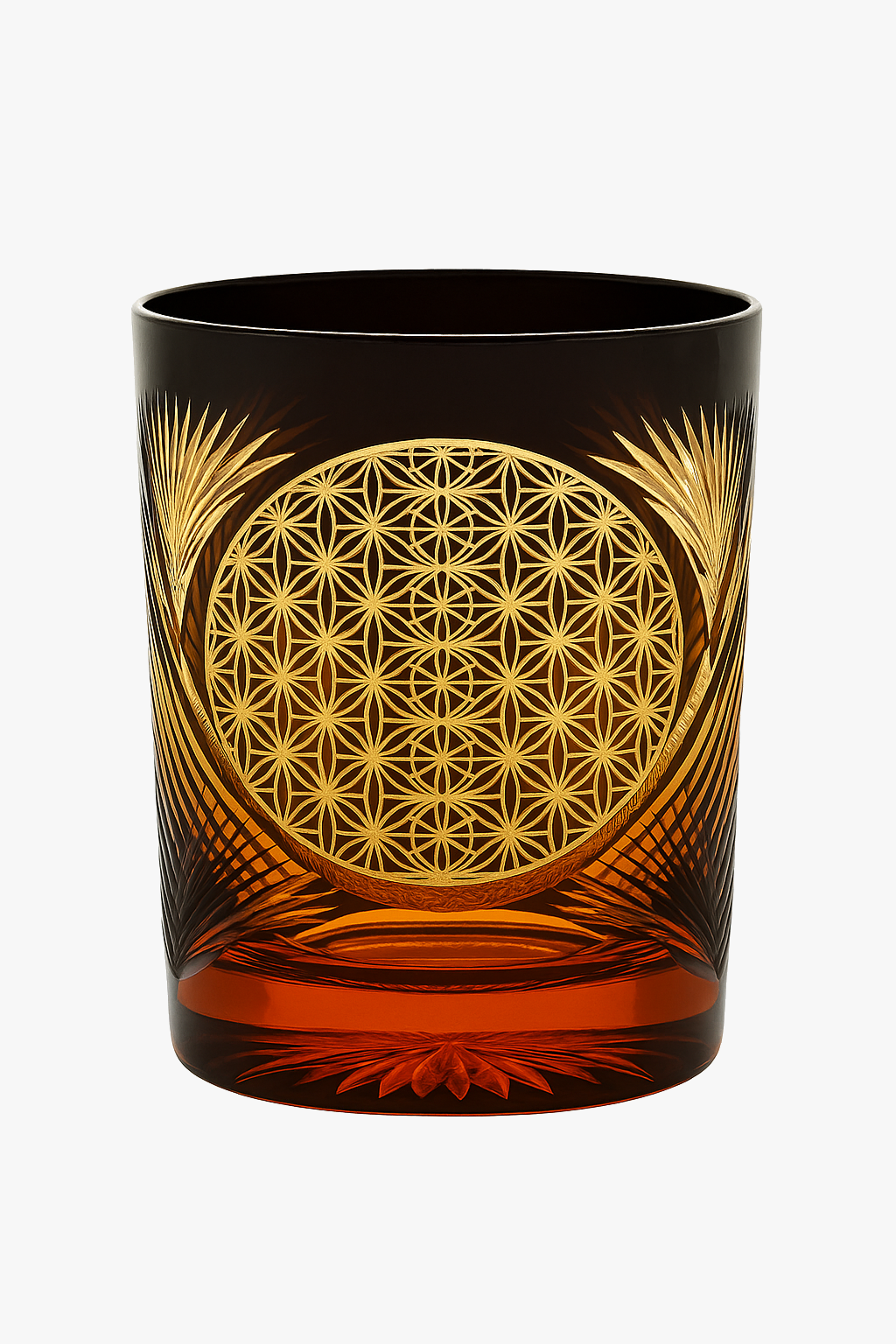 Glass whisky style edo kiriko artisan engraving