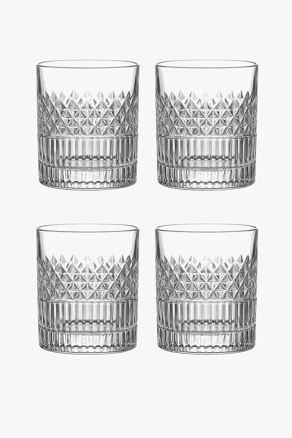 Whiskey glasses set of 4 texture design