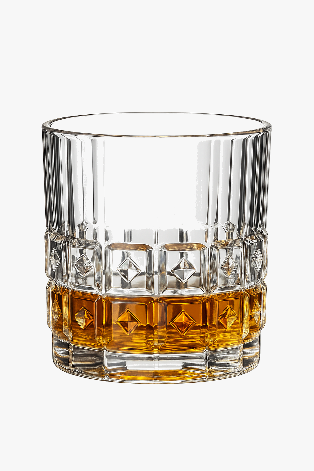 Crystal glass faceted whisky beer elegant wine