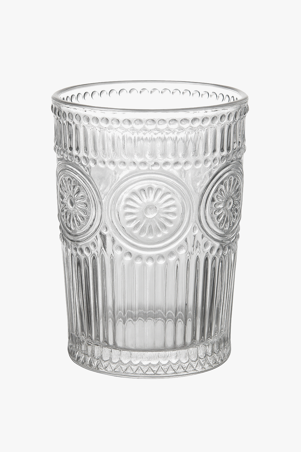 Retro style sunflower relief glasses for cold drinks