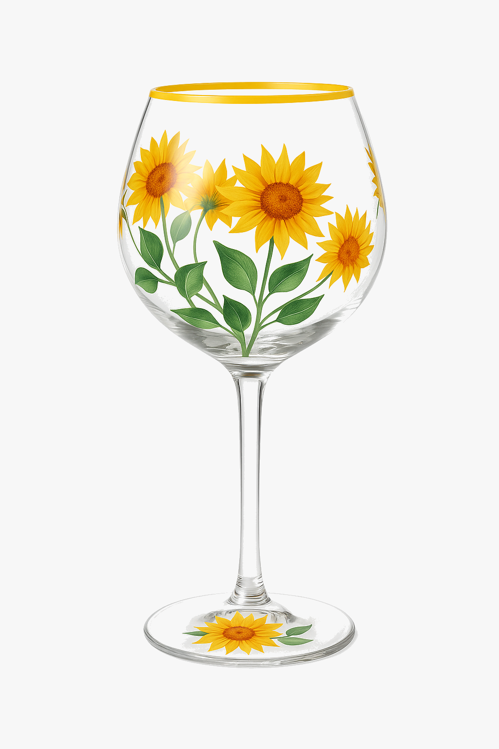 Hand-Drawn Floral Wine Glass Set, Fine Artistic Illustration