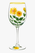 Hand-Drawn Floral Wine Glass for Intimate Dinners