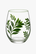 Set of 3 Tall Red Wine Glasses with Floral Motifs