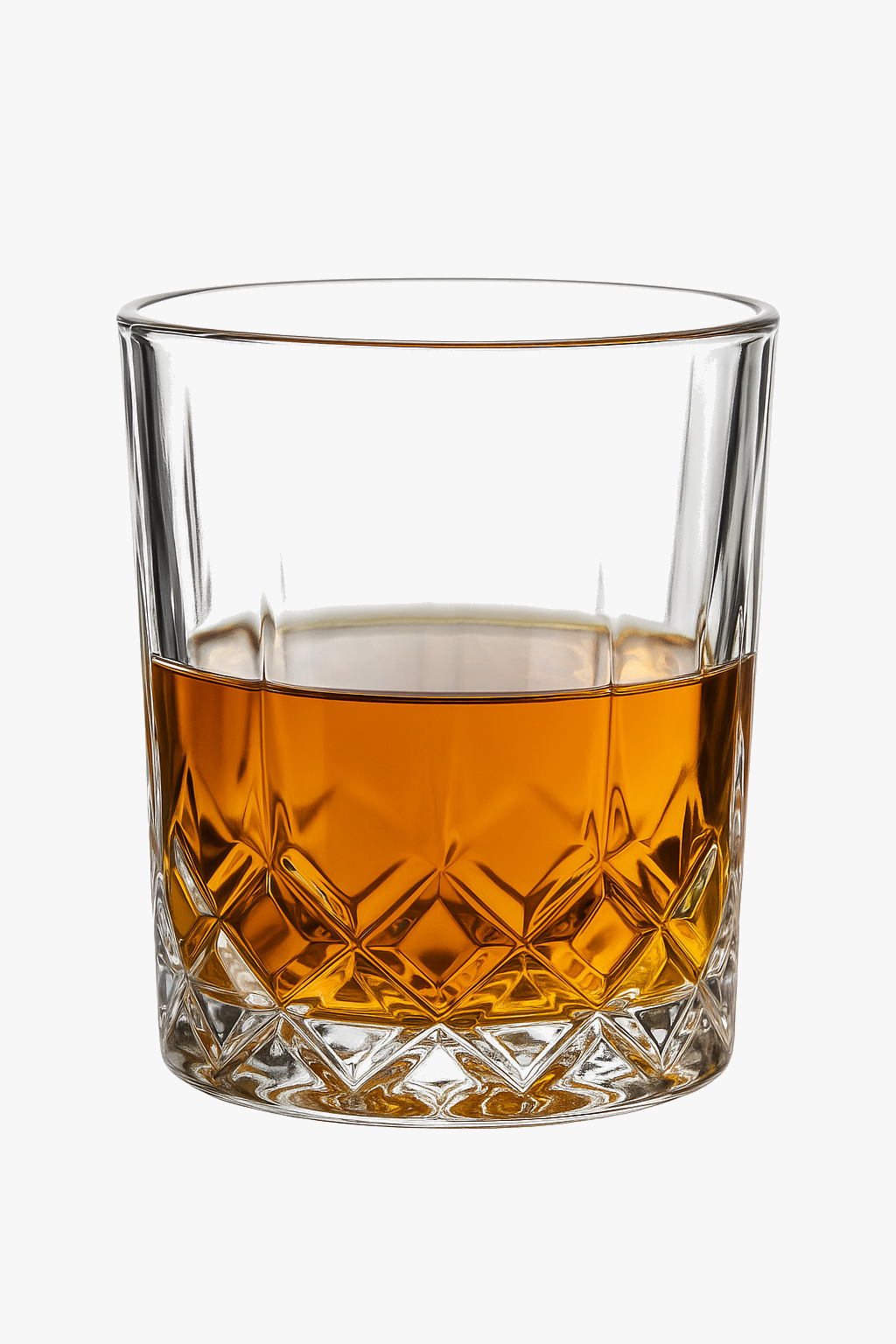 Old fashioned whisky glasses engraved classic pattern