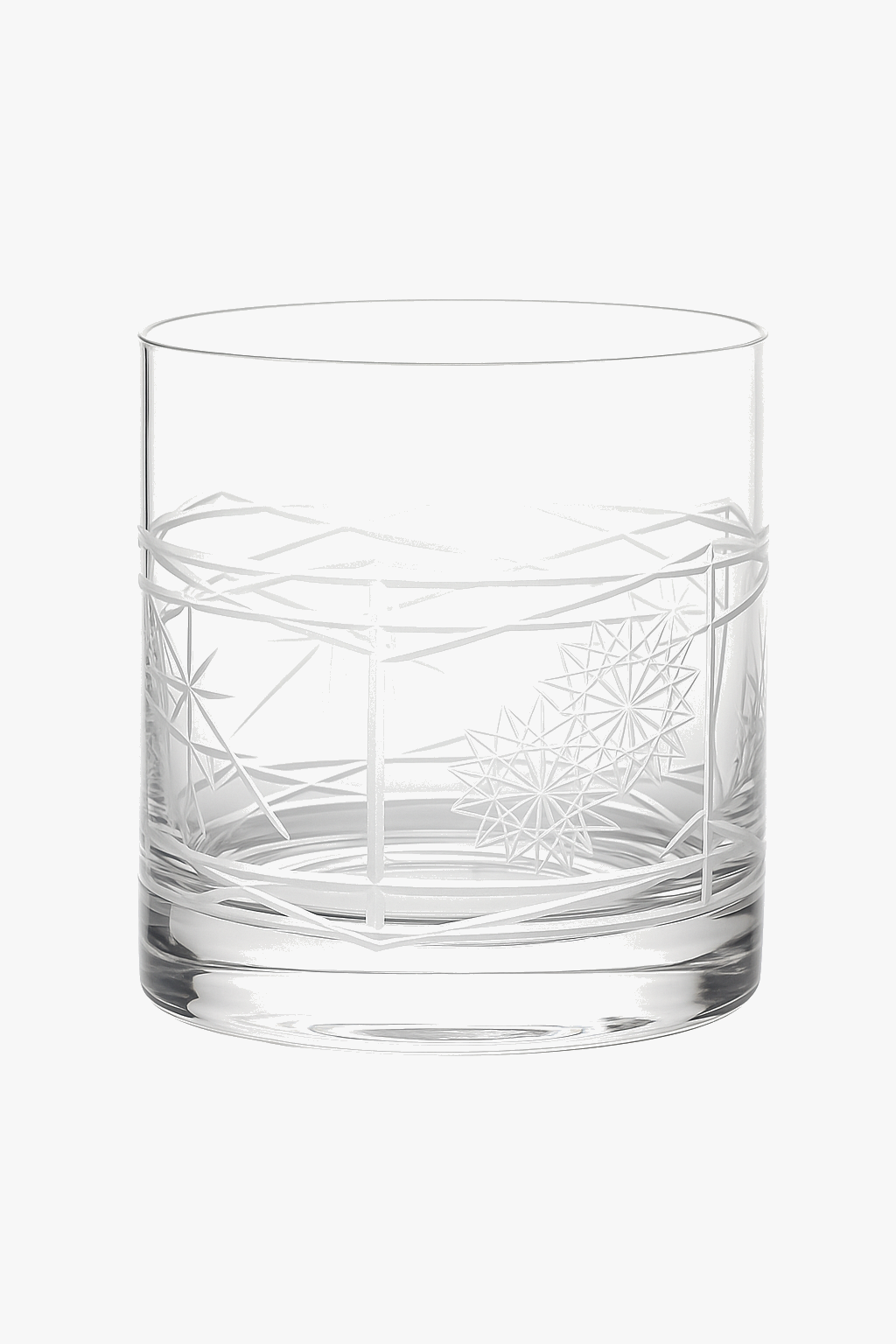 Glasses whisky old fashioned pattern crystal lot two