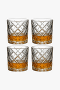 Old fashioned whisky glasses textured patterns lot 4