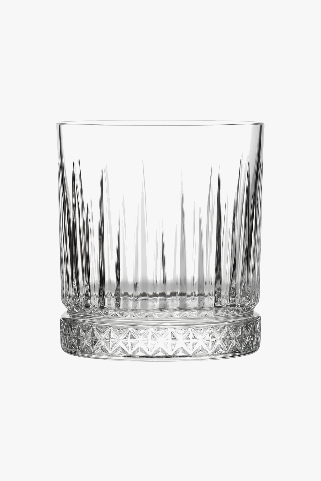 Old fashioned vintage relief whisky glasses