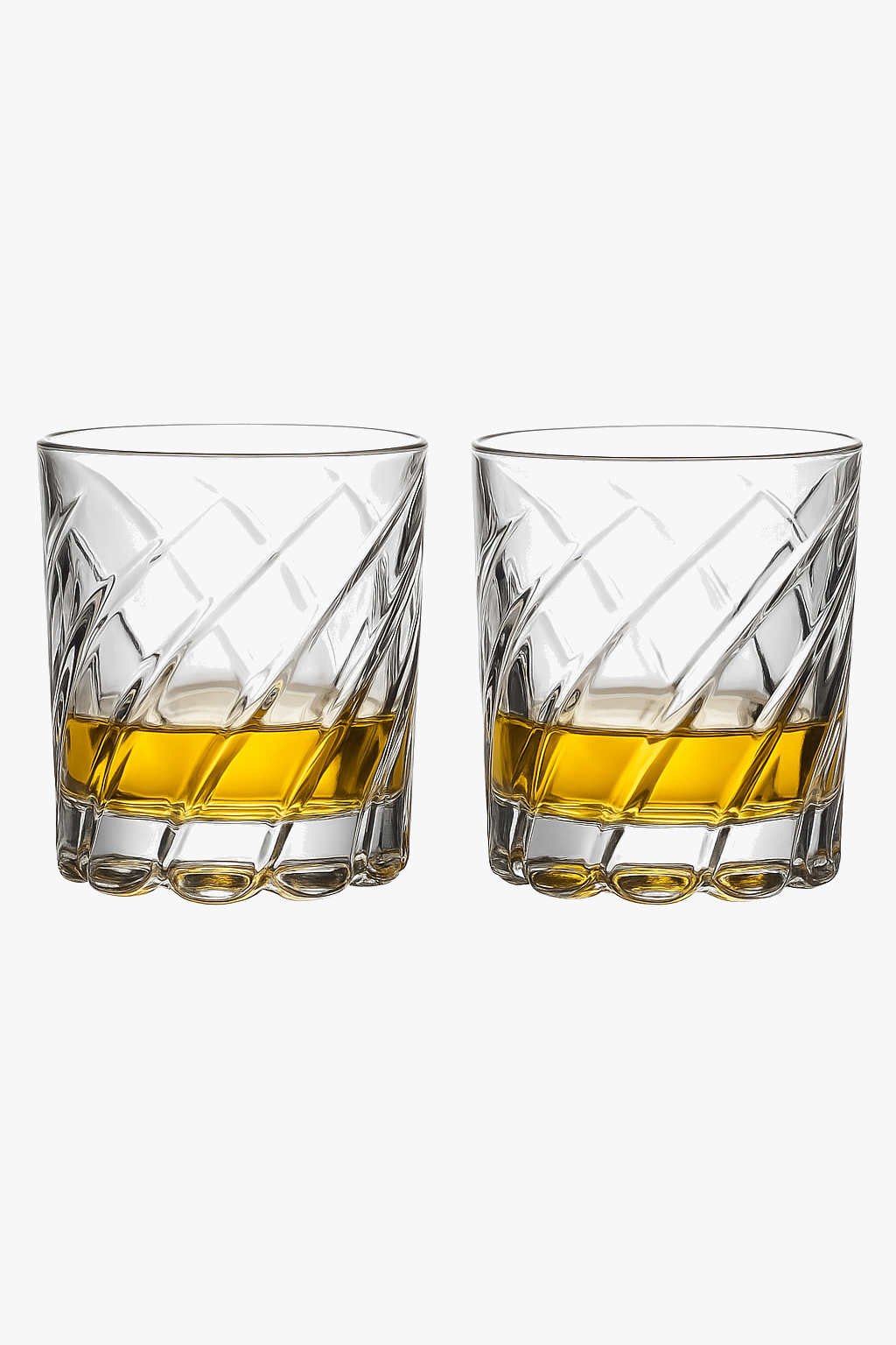 Whiskey glass relief style luxury set of two