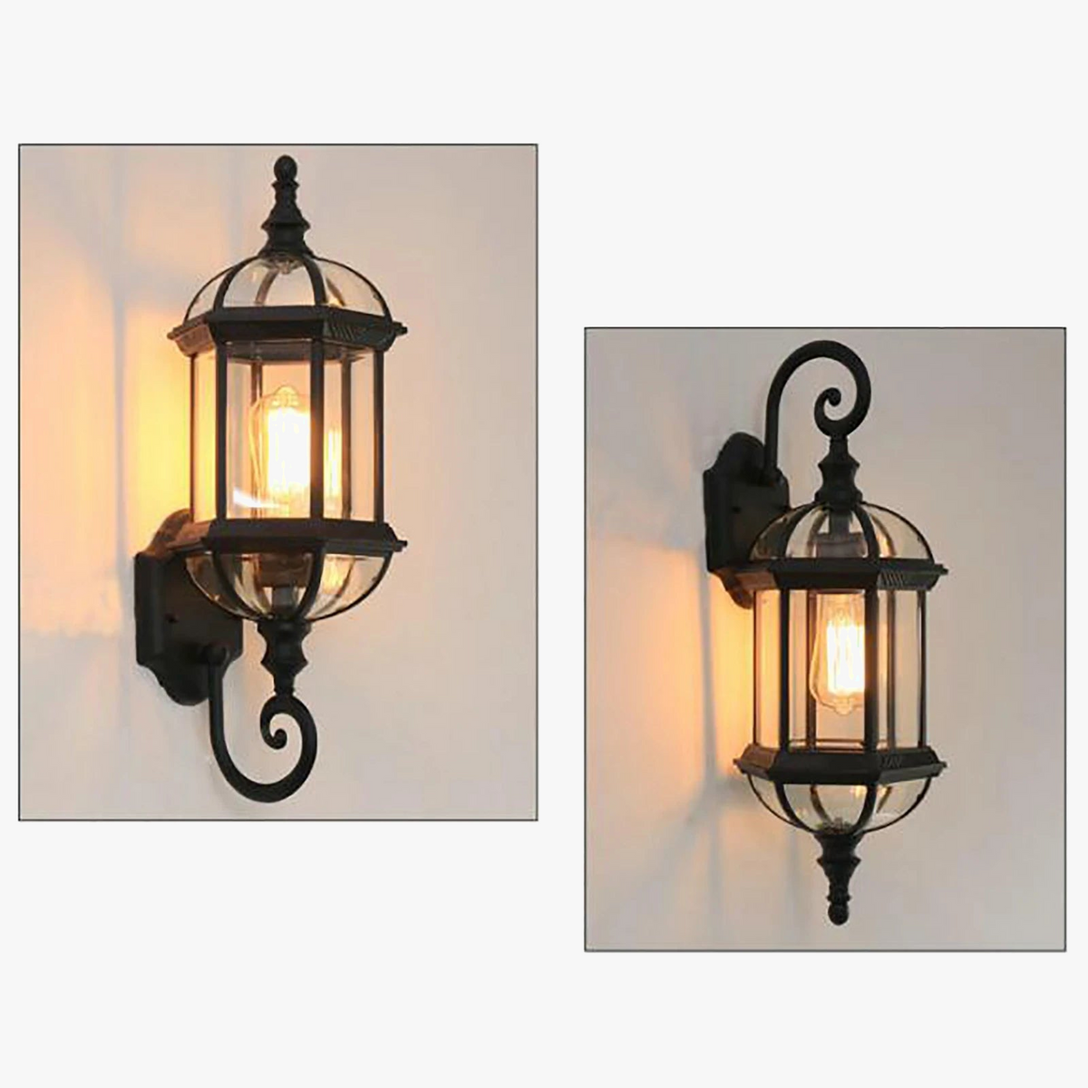 Waterproof Outdoor Wall Light, Retro Aluminum & Glass, IP54, E27 Bulb Max 100W, Wall-Mounted for Garden, Patio, and Yard Use - view 5