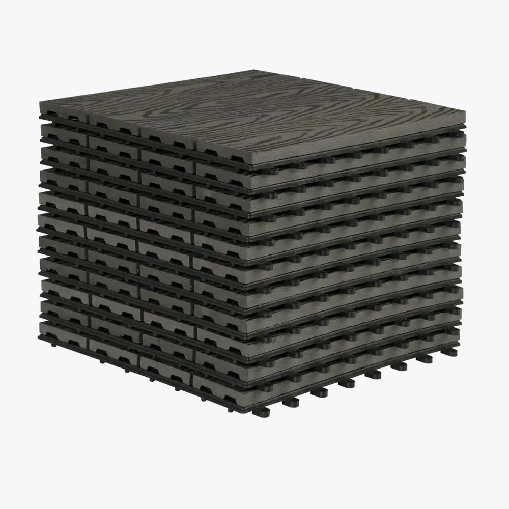 Nordic Grey 11-Pack Composite Deck Tiles 30x30cm
